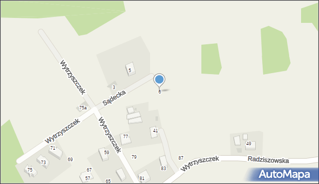 Radziszów, Sądecka, 6, mapa Radziszów