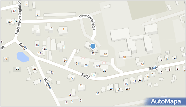 Radzyń Chełmiński, Sady, 32, mapa Radzyń Chełmiński