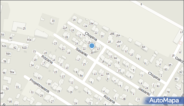 Raszyn, Sasanki, 20, mapa Raszyn