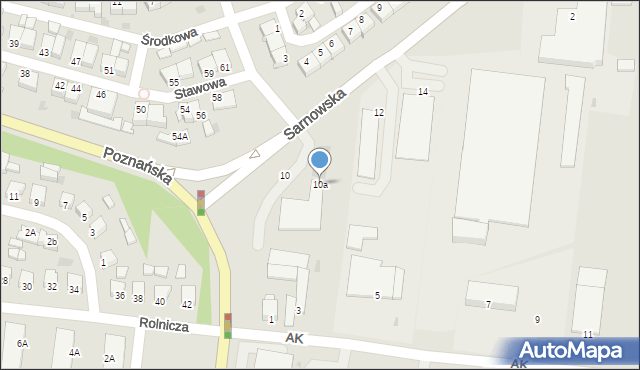 Rawicz, Sarnowska, 10a, mapa Rawicz