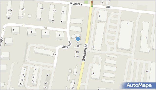 Rawicz, Sarnowska, 9G, mapa Rawicz