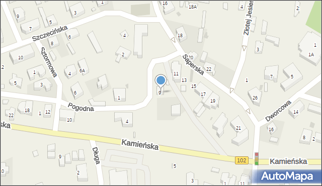 Rewal, Saperska, 9, mapa Rewal