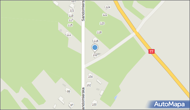 Rudnik nad Sanem, Sandomierska, 112, mapa Rudnik nad Sanem