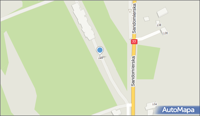 Rudnik nad Sanem, Sandomierska, 149, mapa Rudnik nad Sanem