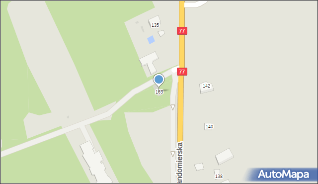 Rudnik nad Sanem, Sandomierska, 163, mapa Rudnik nad Sanem