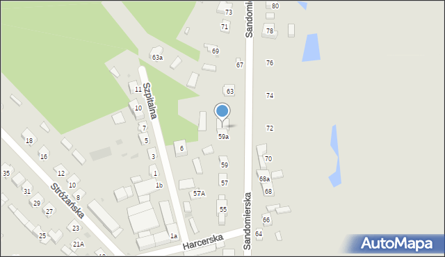 Rudnik nad Sanem, Sandomierska, 61, mapa Rudnik nad Sanem