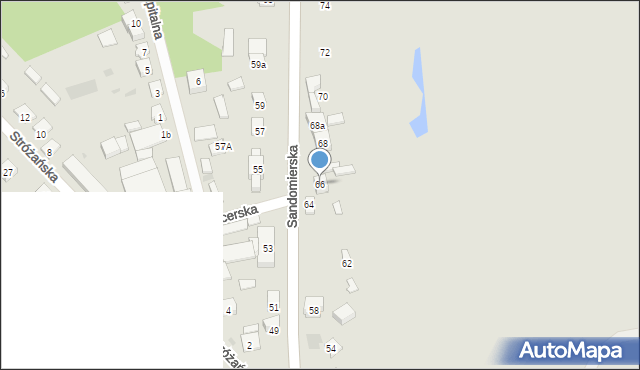 Rudnik nad Sanem, Sandomierska, 66, mapa Rudnik nad Sanem