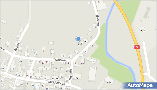 Rudnik nad Sanem, Sanowa, 3, mapa Rudnik nad Sanem