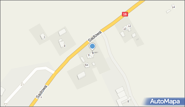 Rudzienice, Sadowa, 8, mapa Rudzienice