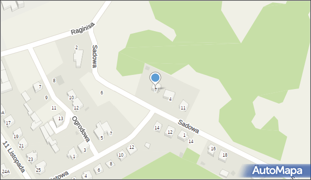 Rutki-Kossaki, Sadowa, 7, mapa Rutki-Kossaki