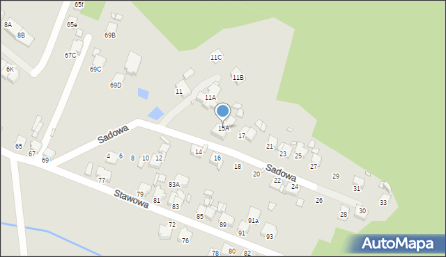 Rybnik, Sadowa, 15A, mapa Rybnika