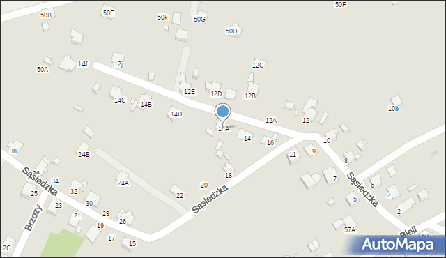 Rybnik, Sąsiedzka, 14A, mapa Rybnika