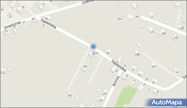 Rybnik, Sąsiedzka, 29, mapa Rybnika