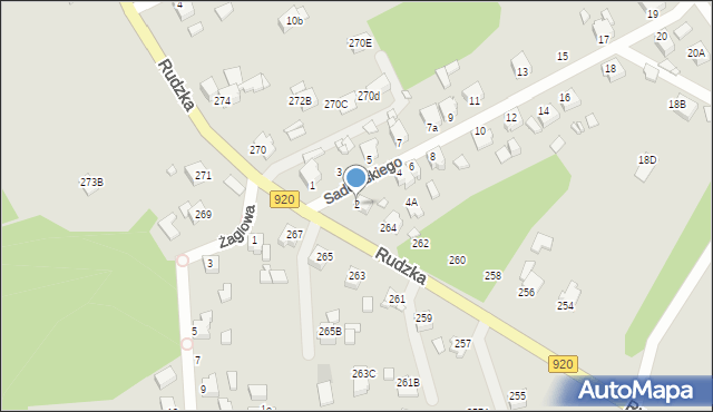 Rybnik, Sadowskiego Jana, gen., 2, mapa Rybnika