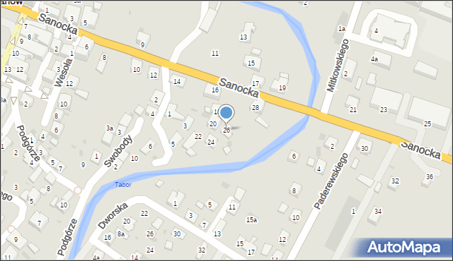 Rymanów, Sanocka, 26, mapa Rymanów