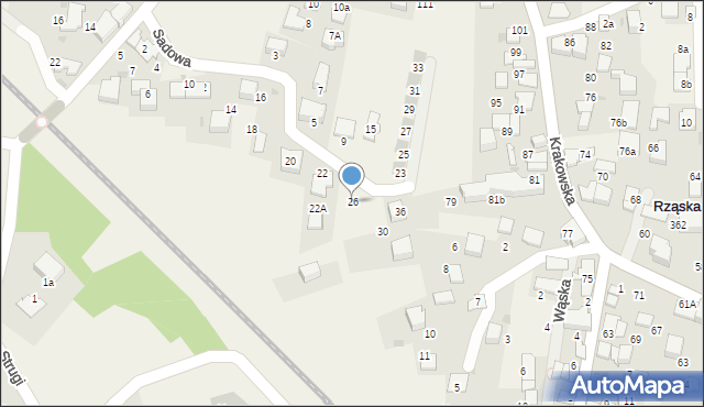 Rząska, Sadowa, 26, mapa Rząska