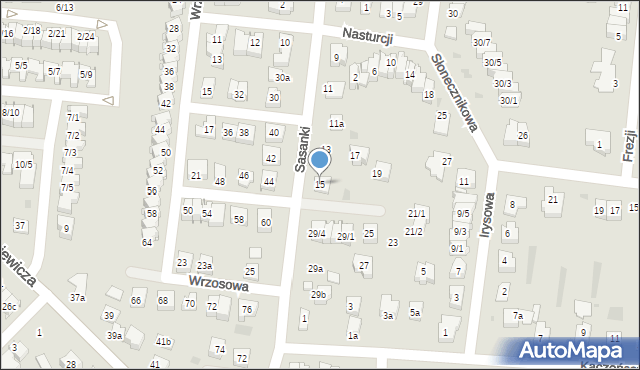 Rzeszów, Sasanki, 15, mapa Rzeszów