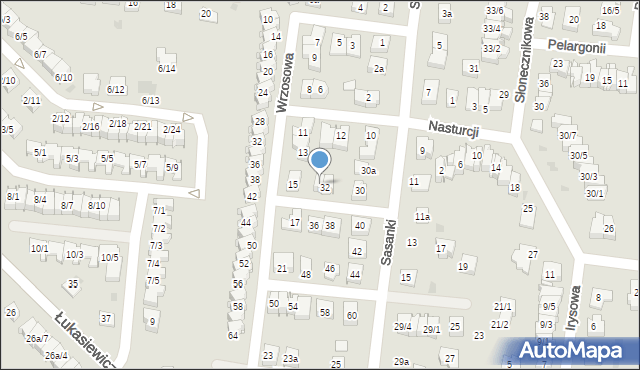 Rzeszów, Sasanki, 34, mapa Rzeszów