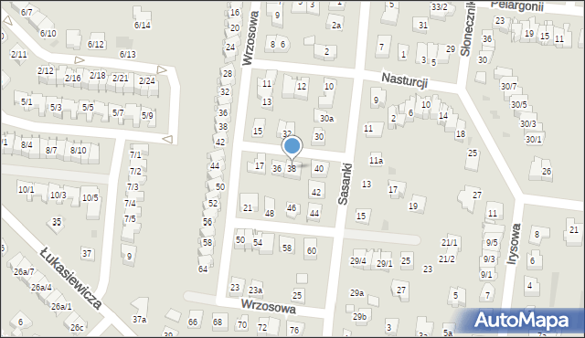 Rzeszów, Sasanki, 38, mapa Rzeszów