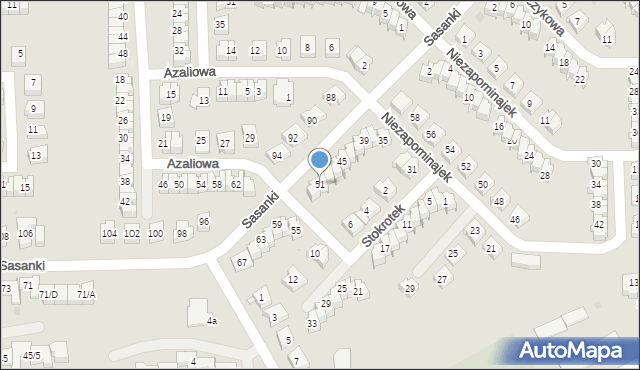 Rzeszów, Sasanki, 51, mapa Rzeszów