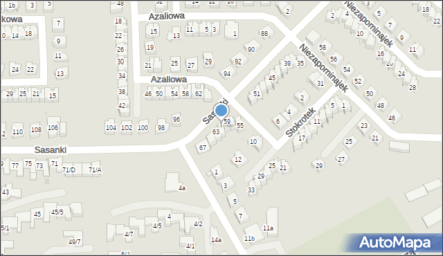 Rzeszów, Sasanki, 61, mapa Rzeszów
