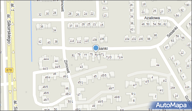 Rzeszów, Sasanki, 73, mapa Rzeszów