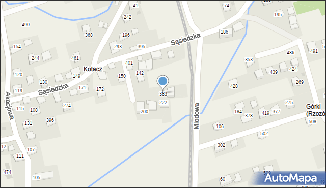 Rzozów, Sąsiedzka, 20, mapa Rzozów