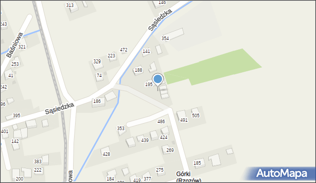 Rzozów, Sąsiedzka, 42, mapa Rzozów