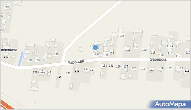 Sabaudia, Sabaudia, 132, mapa Sabaudia