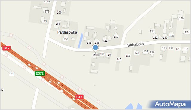 Sabaudia, Sabaudia, 151A, mapa Sabaudia