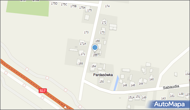 Sabaudia, Sabaudia, 166, mapa Sabaudia