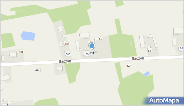 Saczyn, Saczyn, 60B, mapa Saczyn