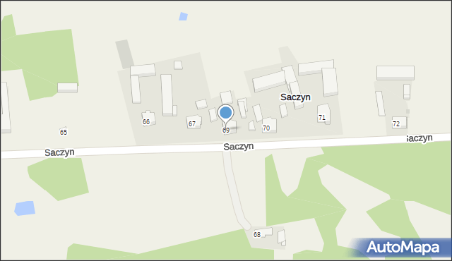 Saczyn, Saczyn, 69, mapa Saczyn