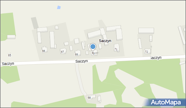 Saczyn, Saczyn, 70, mapa Saczyn