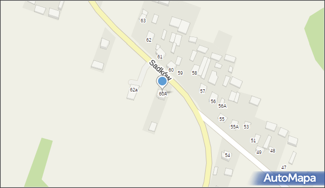 Sadków, Sadków, 60A, mapa Sadków