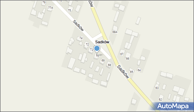 Sadków, Sadków, 70, mapa Sadków