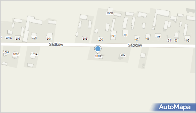 Sadków, Sadków, 100A, mapa Sadków