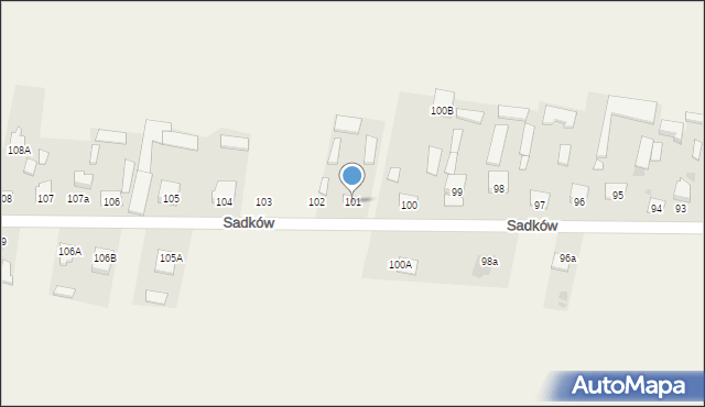 Sadków, Sadków, 101, mapa Sadków