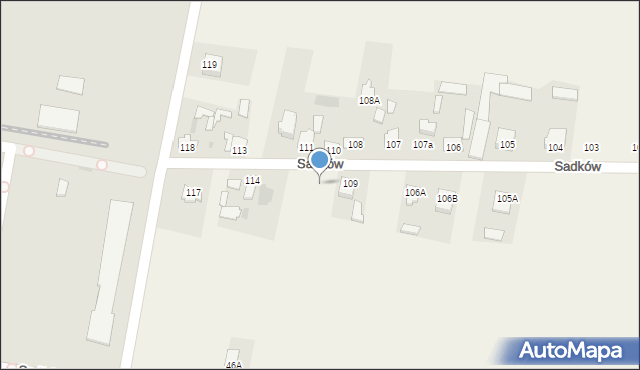 Sadków, Sadków, 109a, mapa Sadków