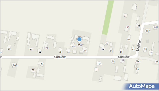 Sadków, Sadków, 75A, mapa Sadków