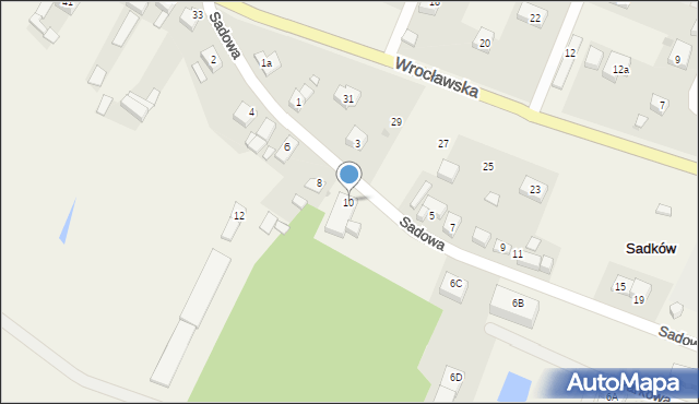 Sadków, Sadowa, 10, mapa Sadków