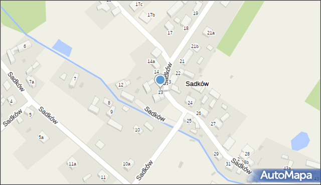 Sadków, Sadków, 13, mapa Sadków