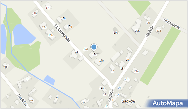 Sadków, Sadków, 17c, mapa Sadków