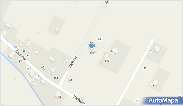 Sadków, Sadków, 69a, mapa Sadków