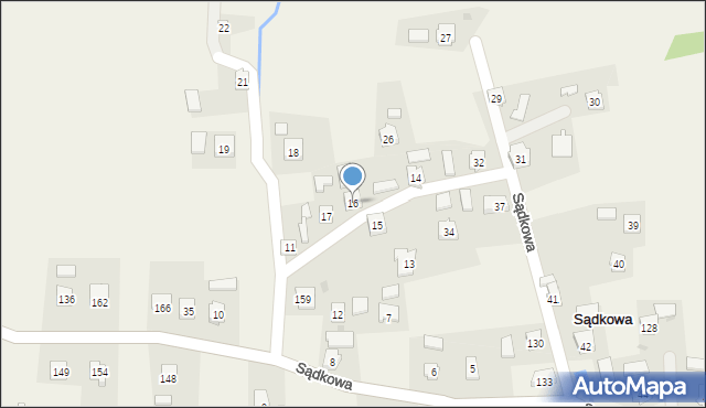 Sądkowa, Sądkowa, 16, mapa Sądkowa