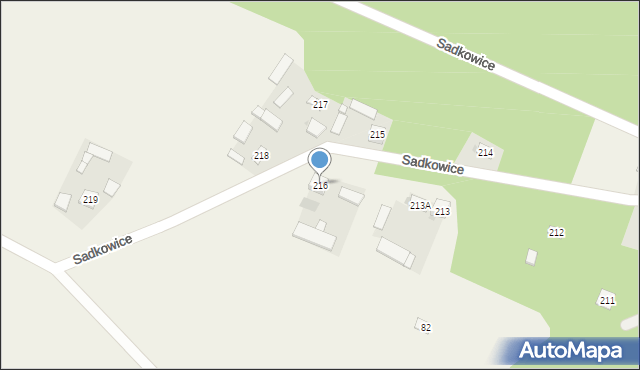 Sadkowice, Sadkowice, 216, mapa Sadkowice