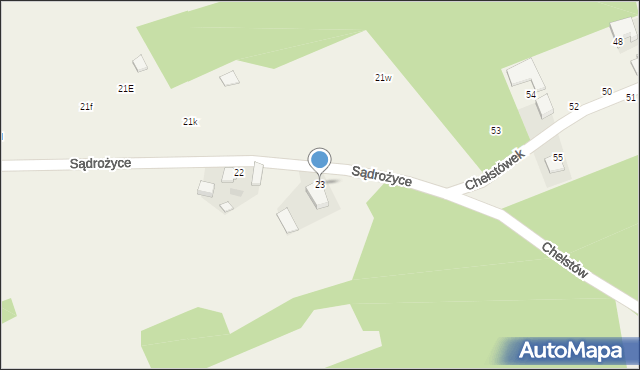 Sądrożyce, Sądrożyce, 23, mapa Sądrożyce