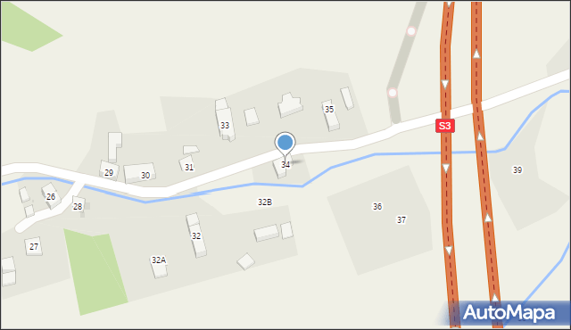 Sady Górne, Sady Górne, 34, mapa Sady Górne