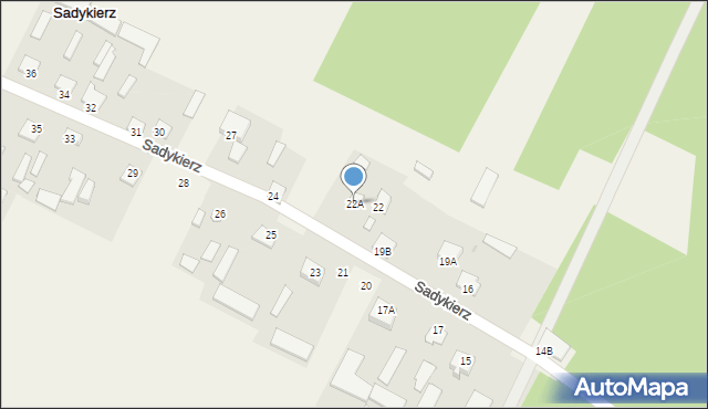 Sadykierz, Sadykierz, 22A, mapa Sadykierz