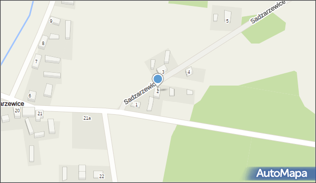 Sadzarzewice, Sadzarzewice, 2, mapa Sadzarzewice